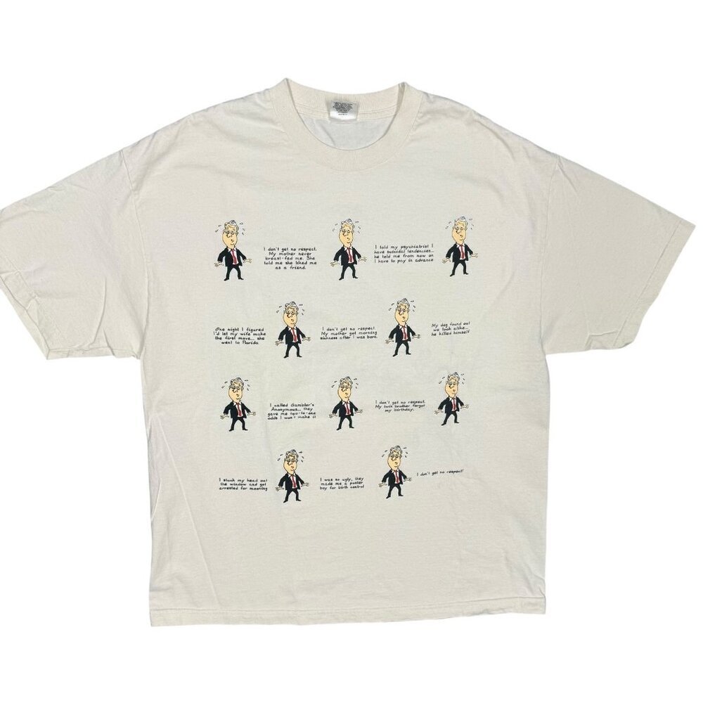 Vintage 90s Man Joke Graphic TShirt White Cotton Made in USA XL